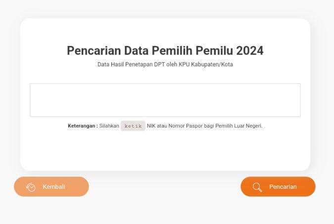 tangkapan layar cek DPT online (kpu.go.id)