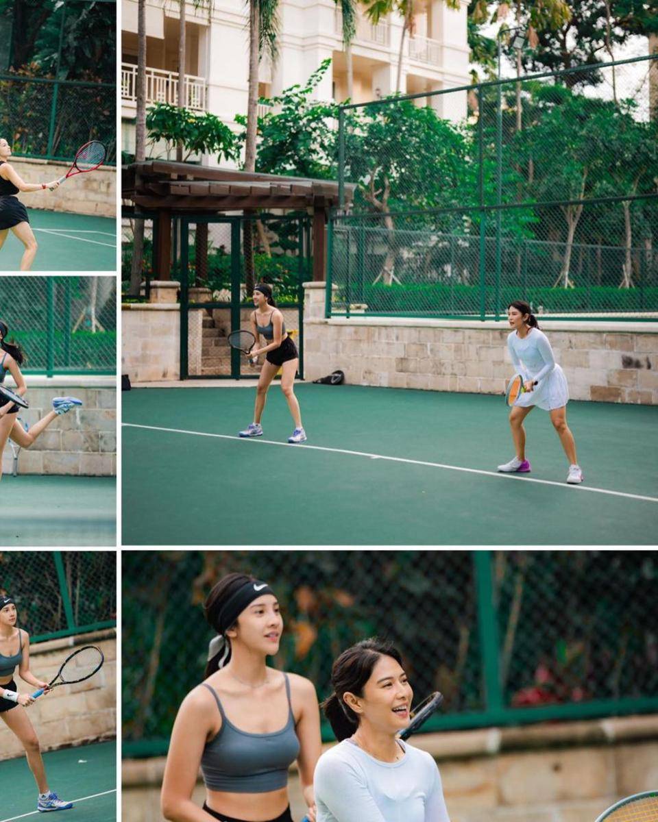 potret ekspresi Dian Sastro saat main tenis (instagram.com/anyageraldine)