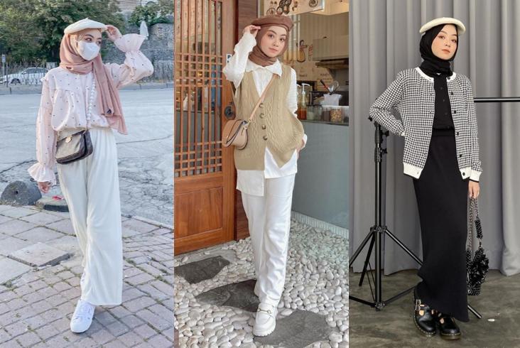 9 Ide Outfit Hijab dengan Beret Hat ala Meirani Amalia, Stylish!