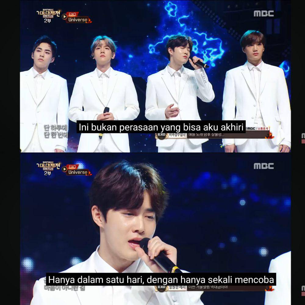 cuplikan penampilan EXO (youtube.com/MBCkpop)