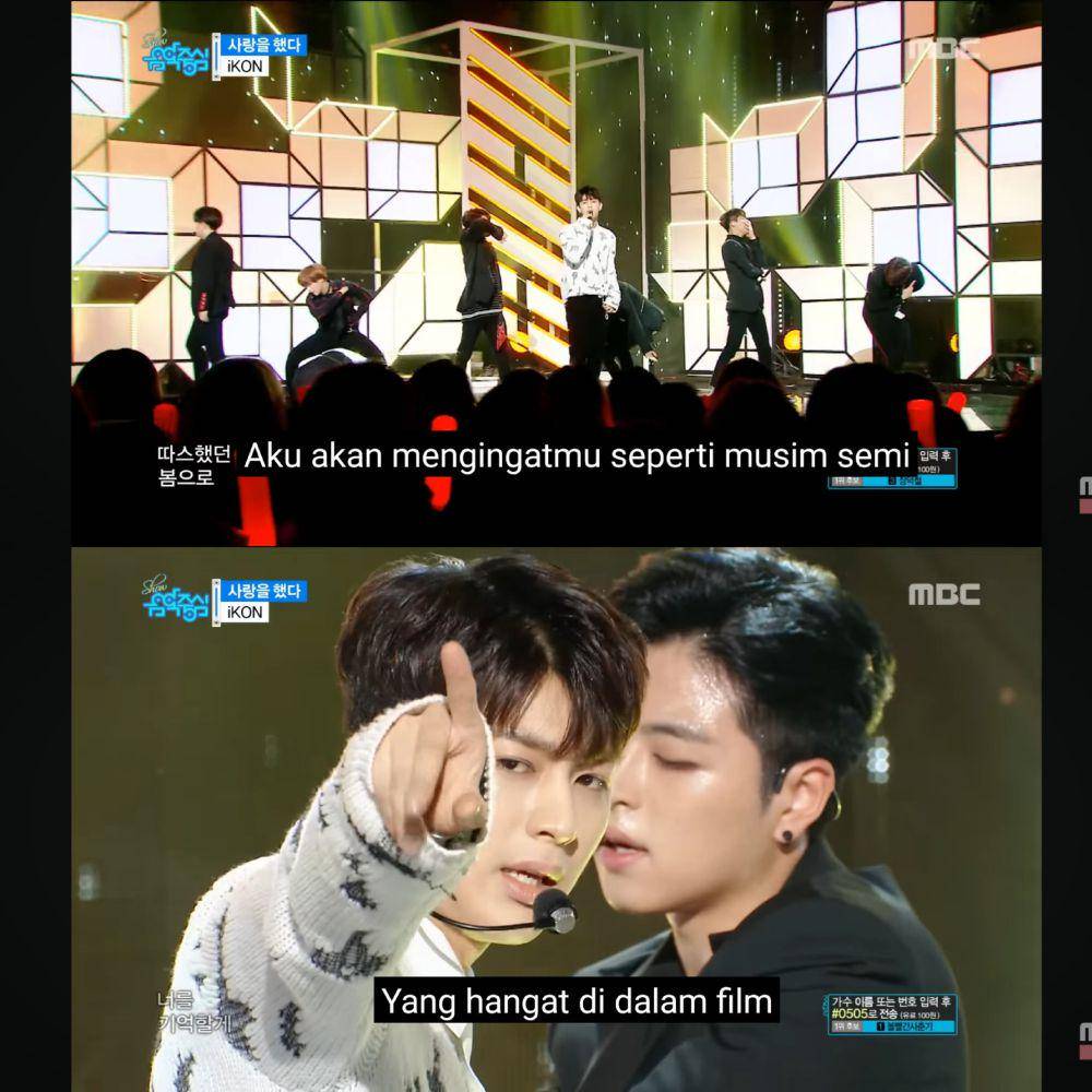 cuplikan penampilan iKON (youtube.com/MBCkpop)
