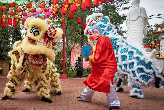 ilustrasi tarian barongsai (pexels.com/namle)