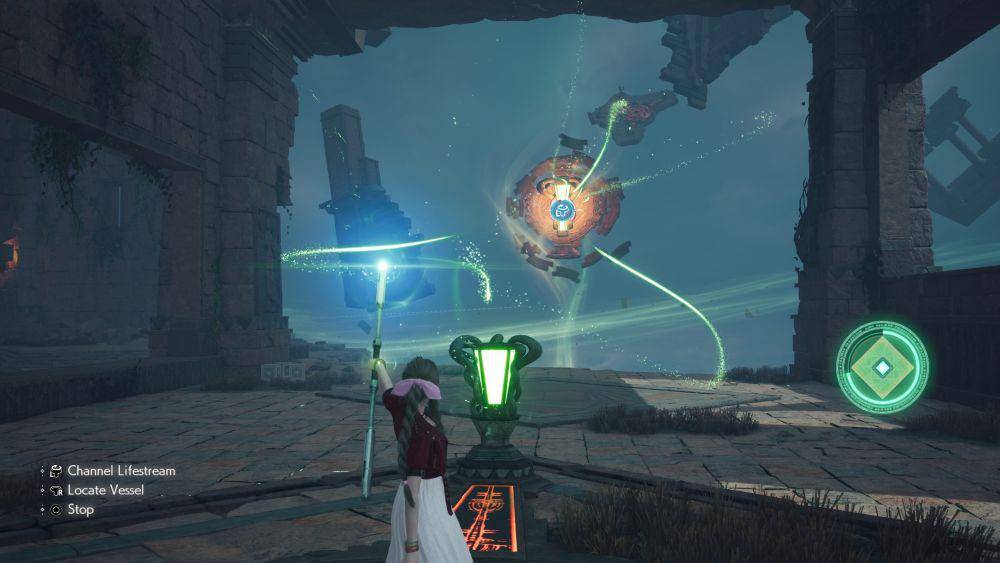 Aerith menggunakan kemampuan spesial untuk berinteraksi dengan objek. (dok. Square Enix/Final Fantasy VII Rebirth)