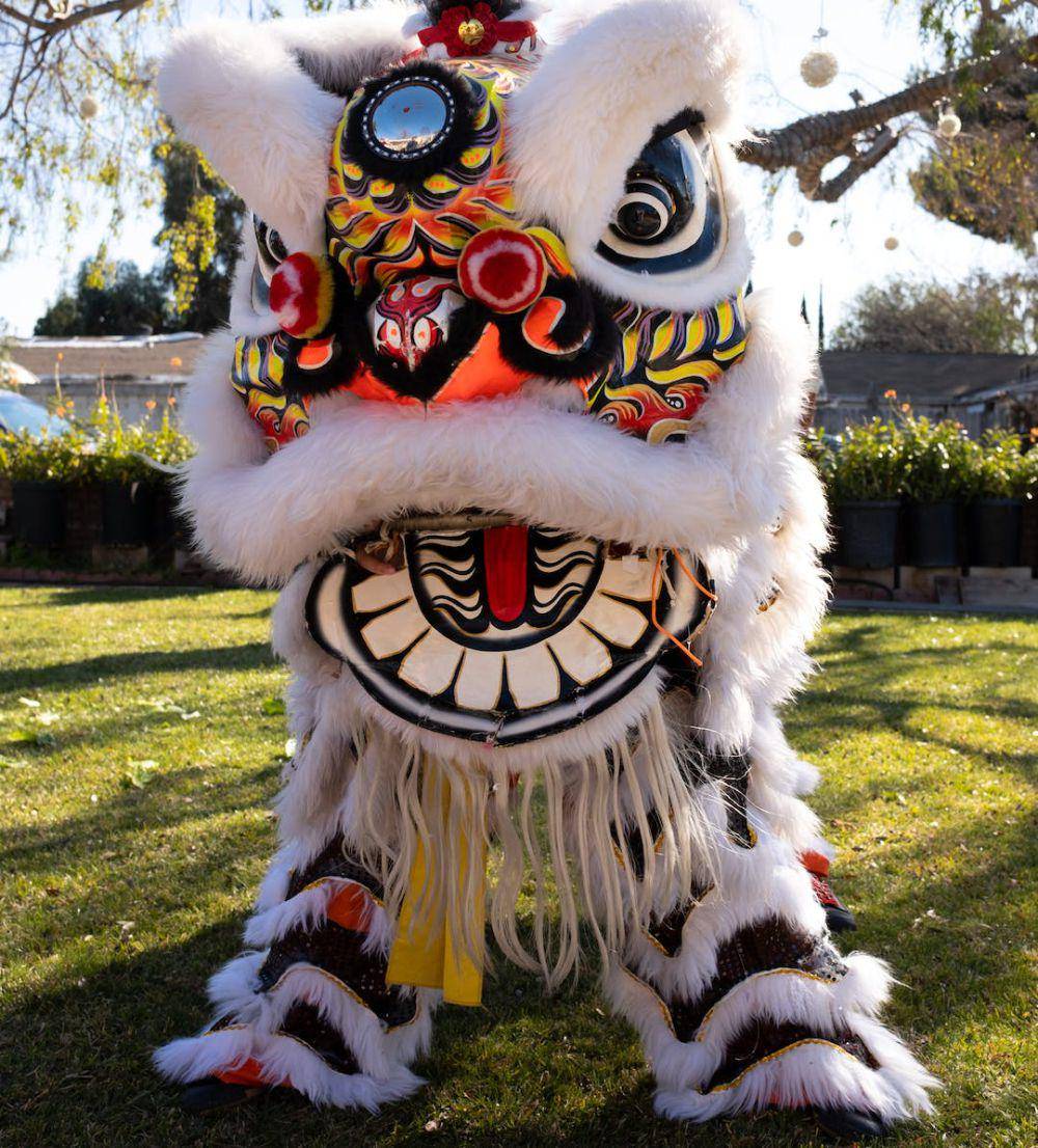 ilustrasi pertunjukan Barongsai berwarna putih (pexels.com/Aidan Nguyen)