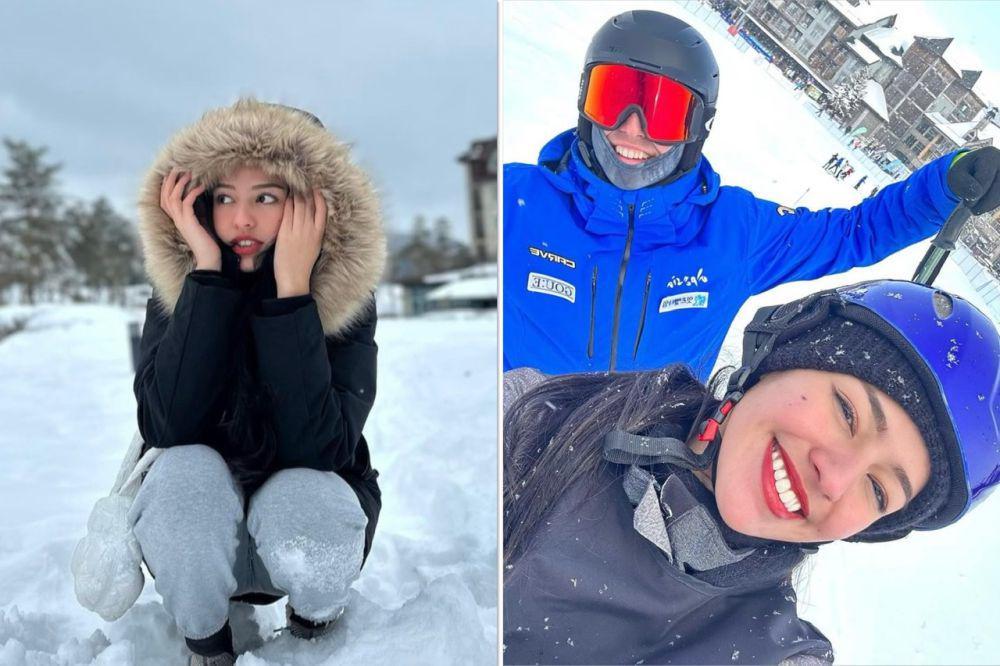 10 Potret Liburan Susan Sameh di Korea Selatan, Seru Main Ski!