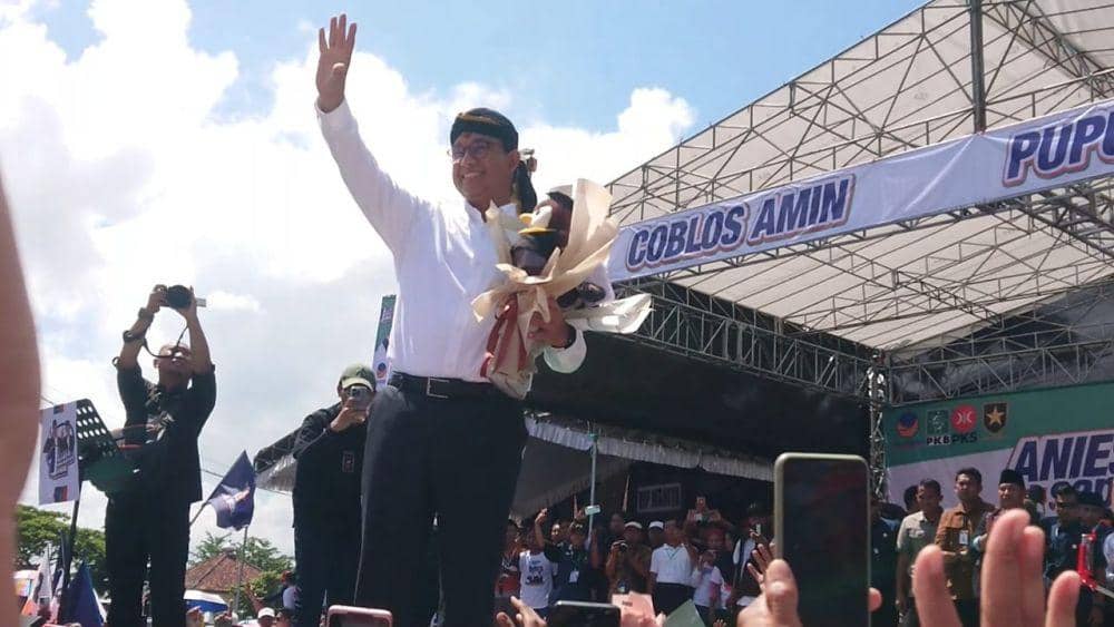 Calon Presiden nomor urut 01, Anies Rasyid Baswedan saat berkampanye di Tulungagung. IDN Times/ Bramanta Pamungkas