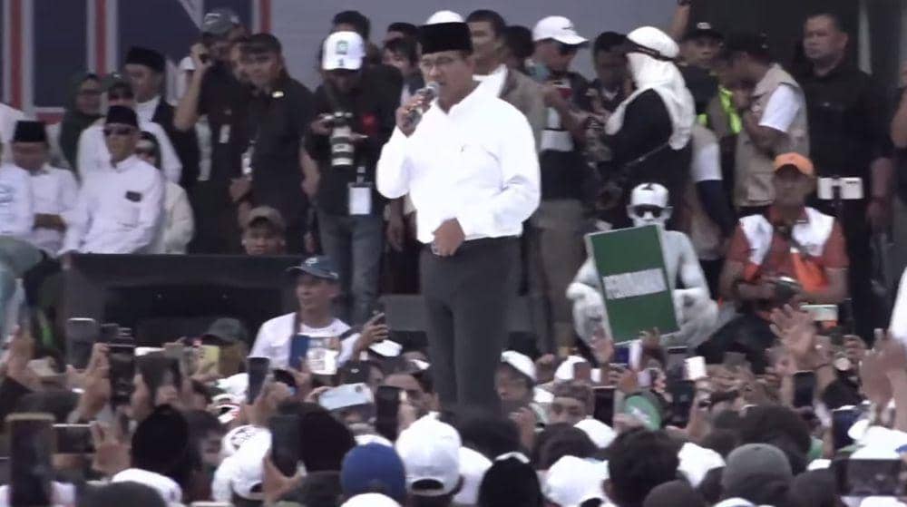 Anies saat melakukan kampanye akbar di Pasuruan. (Dok. Timnas Amin)