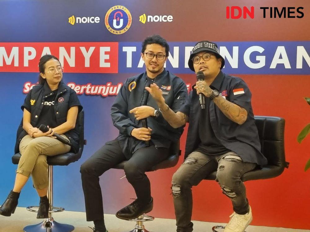 Konferensi pers Noice gelar Kampanye Tandingan (IDN Times/Ilman Nafi'an)