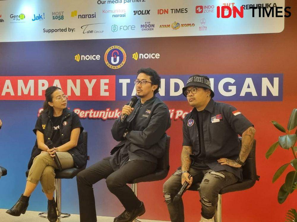 Konferensi pers Noice gelar Kampanye Tandingan (IDN Times/Ilman Nafi'an)