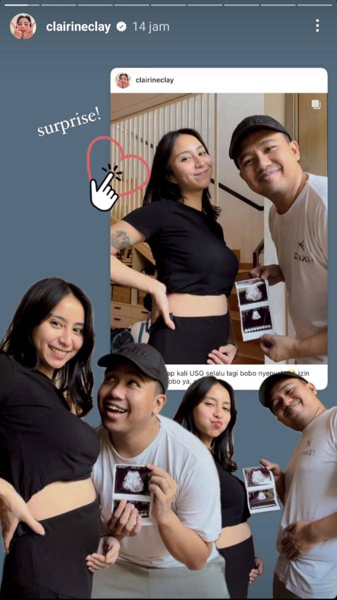 potret Joshua dan Clairine Clay umumkan kehamilan (instagram.com/clairineclay)