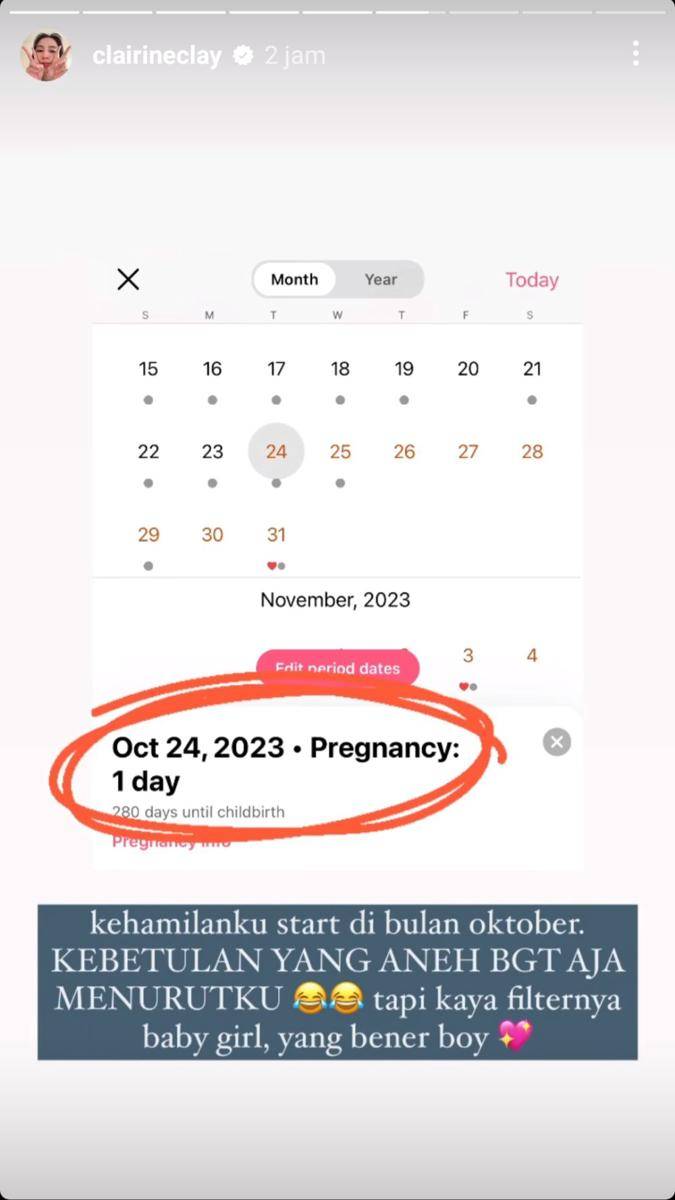 potret Joshua dan Clairine Clay umumkan kehamilan (instagram.com/clairineclay)