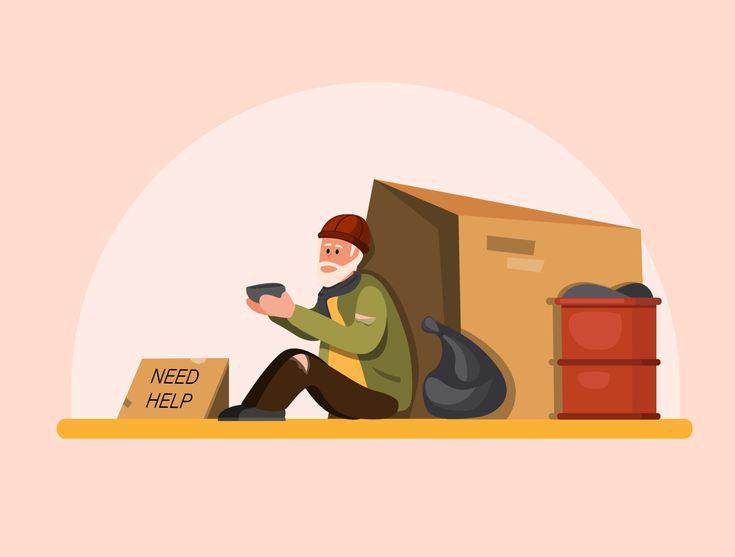 Ilustrasi pengemis.