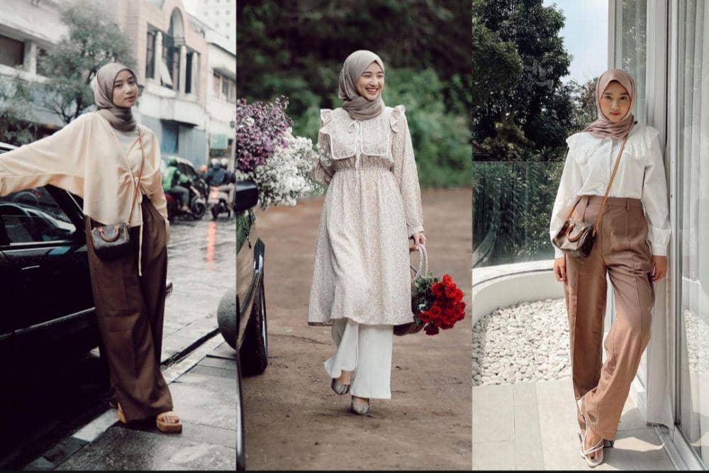7 OOTD Hijab Earth Tone ala Ansellma Putri, Aesthetic Banget!