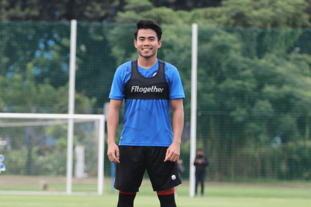 Nurhidayat Haji Haris dalam sesi latihan Timnas Indonesia pada Februari 2021. (Instagram.com/nurhidayatnh23)