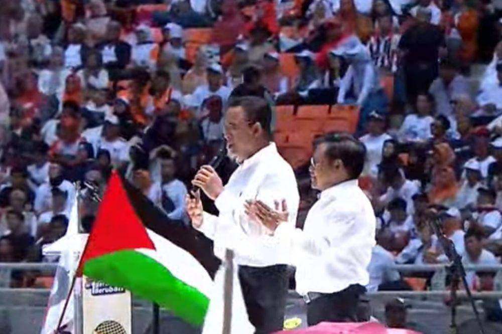 Bendera Palestina Berkibar di Kampanye Akbar Anies-Cak Imin (youtube.com/TV POOL METRO TV)
