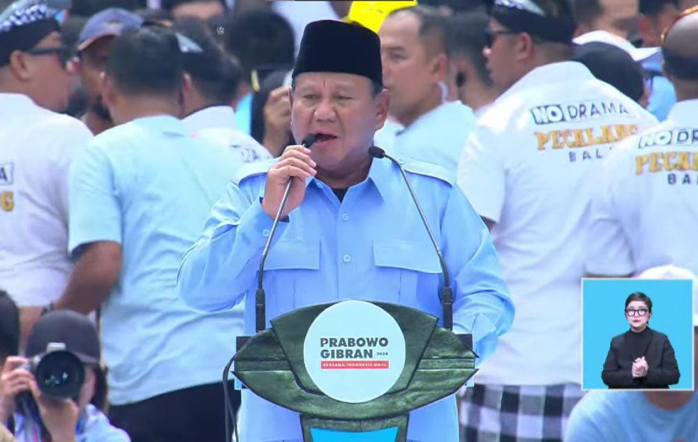 Prabowo Mulai Pidato Buka Kampanye Akbar di GBK