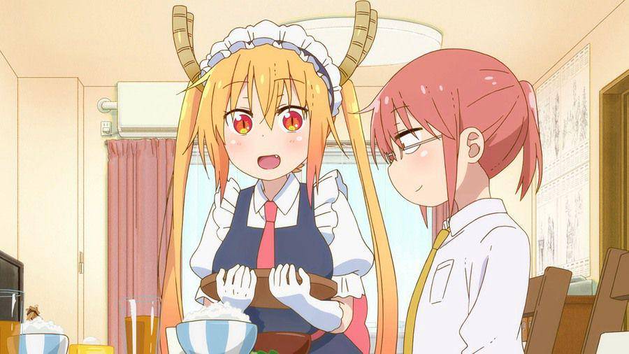 cuplikan anime Miss Kobayashi Dragon Maid (dok. Kyoto Animation/Miss Kobayashi Dragon Maid)