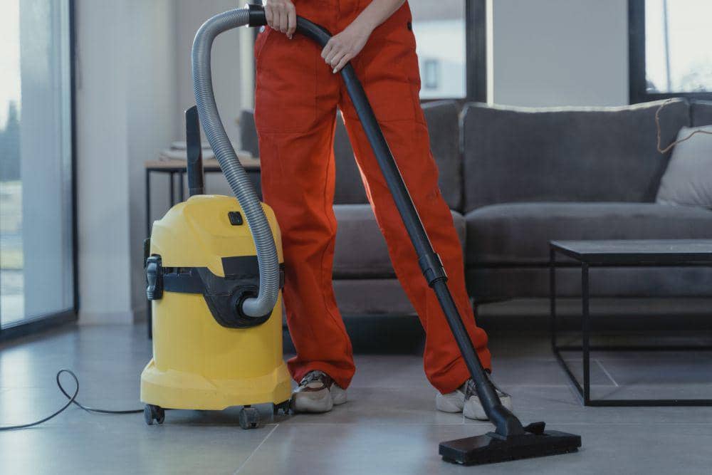 ilustrasi seseorang sedang menggunakan vacuum cleaner (pexels.com/Tima Miroshnichenko)