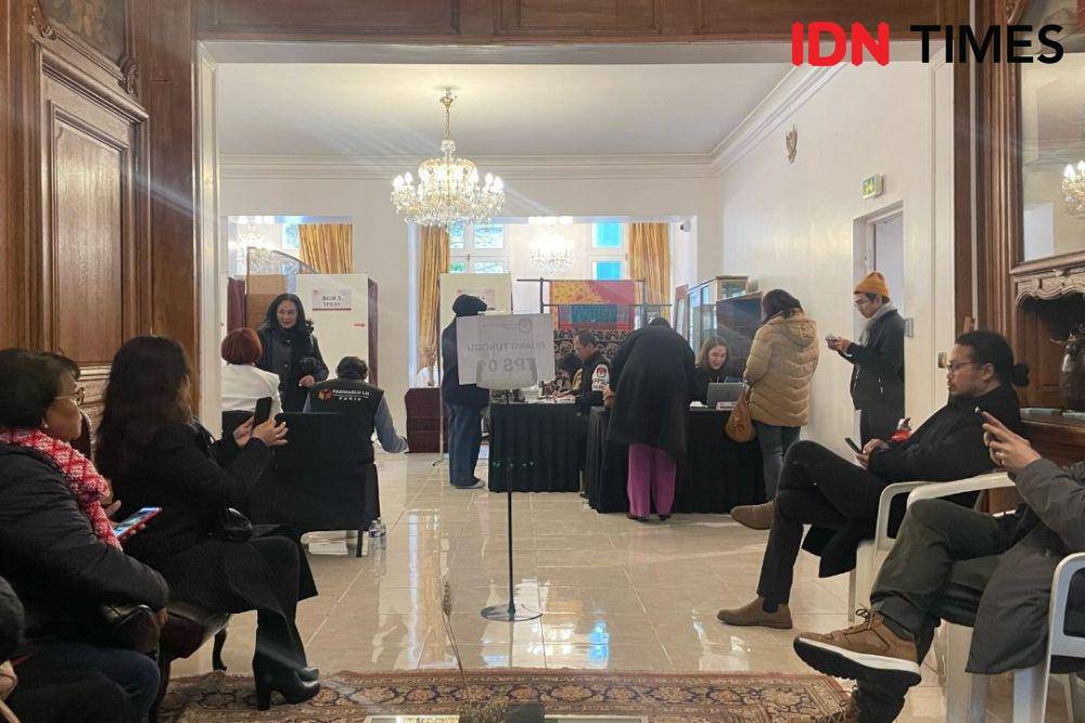 Suasana Pemilu 2024 di KBRI Paris, Prancis (IDN Times/Kurniawan/bt)