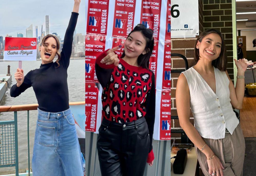 8 OOTD Seleb yang Nyoblos Pemilu di Luar Negeri, Simpel hingga SWAG!