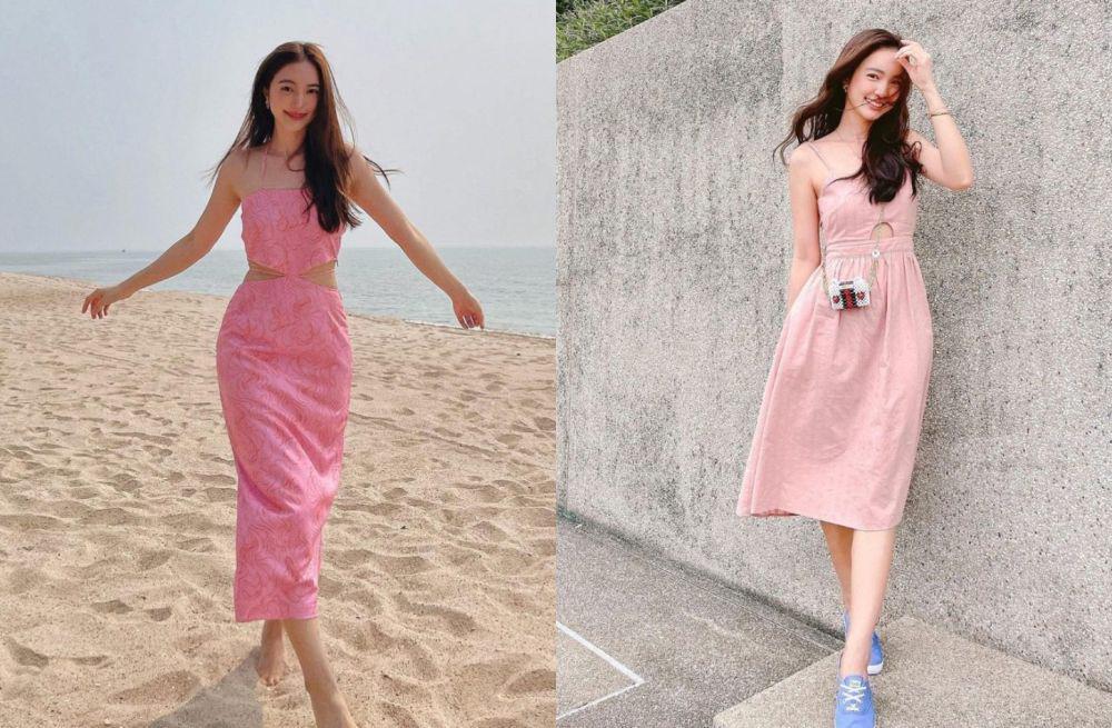 8 Pilihan Outfit Bernuansa Warna Pink ala Bua Nalinthip, Girly Abis!