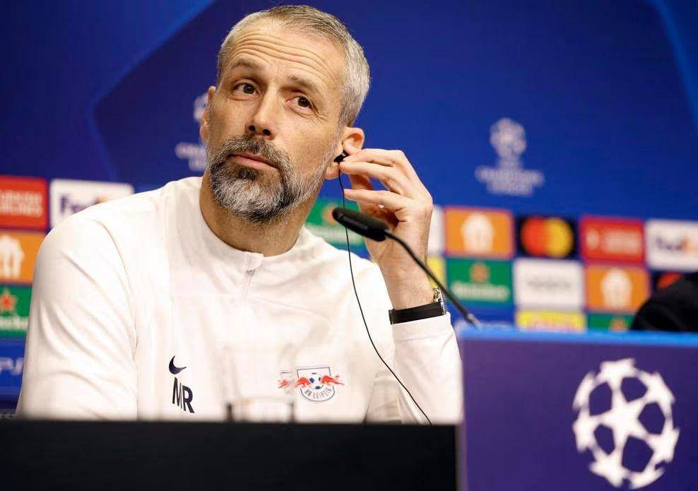 Pelatih RB Leipzig, Marco Rose dalam jumpa pers jelang lawan Real Madrid. (uefa.com).