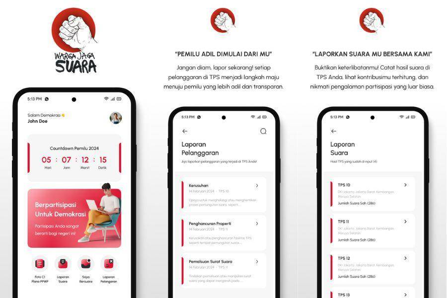 ilustrasi aplikasi Warga Jaga Suara (play.google.com/Digital Politik Indonesia)