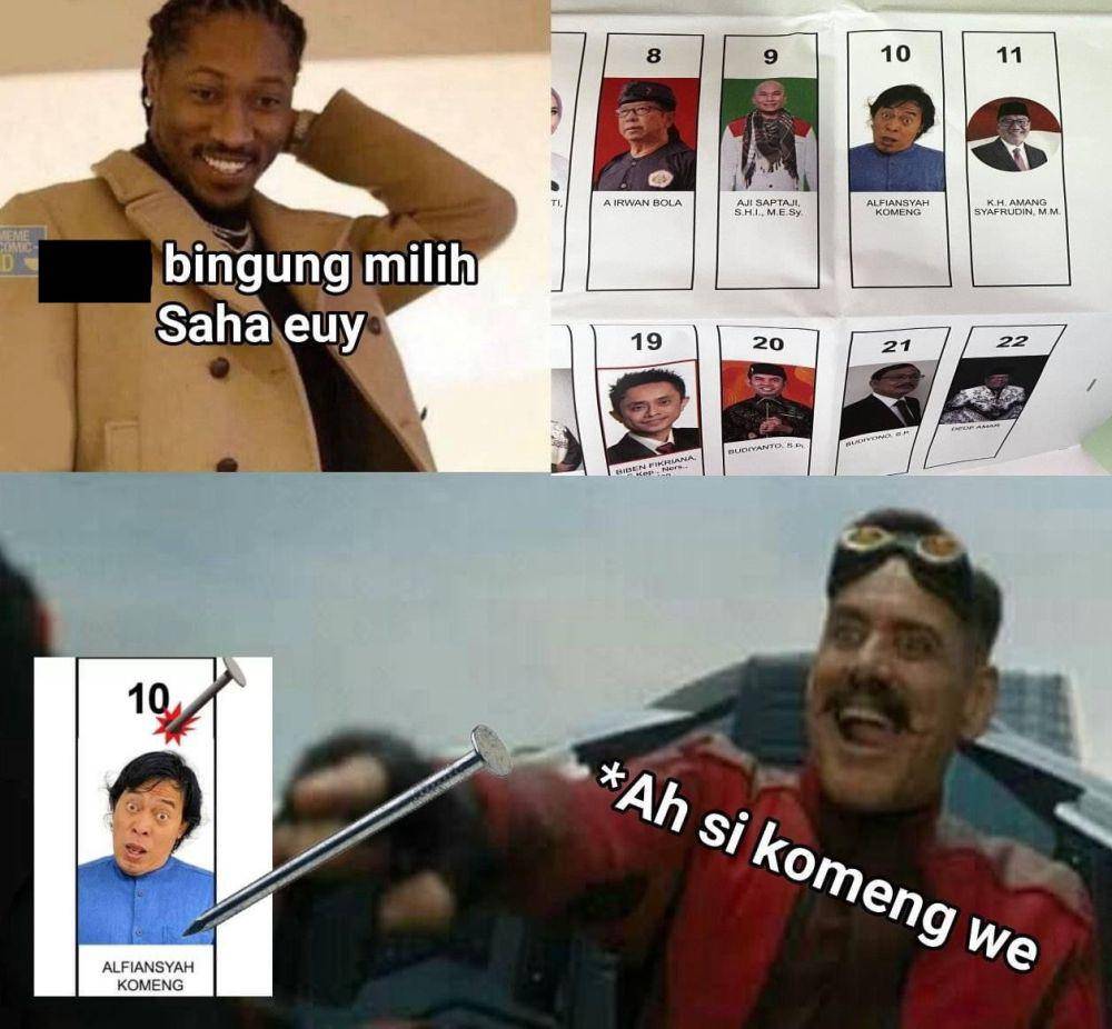 meme Komeng di surat suara Pemilu 2024 (twitter.com/aiurstwt)