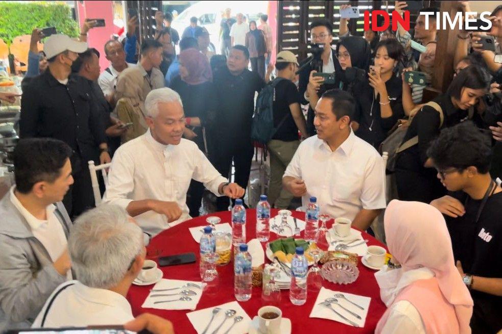 Usai Nyoblos, Ganjar Dijamu Hendi Makan Pagi Menu Sayur Asem