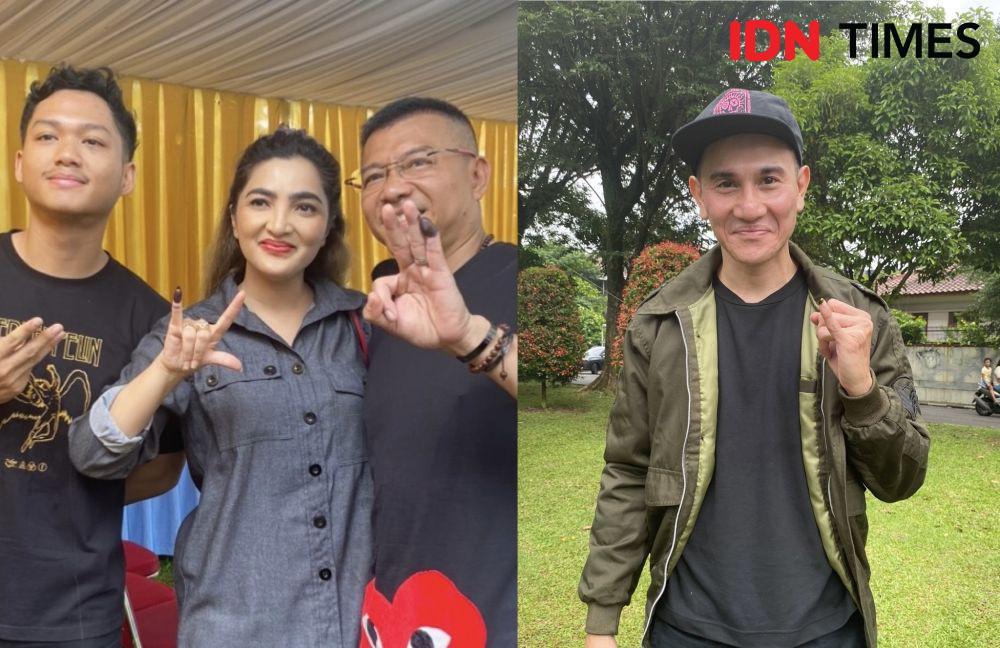 Artis yang Nyoblos di TPS Taman Merkurius Cinere, Vino-The Hermansyah