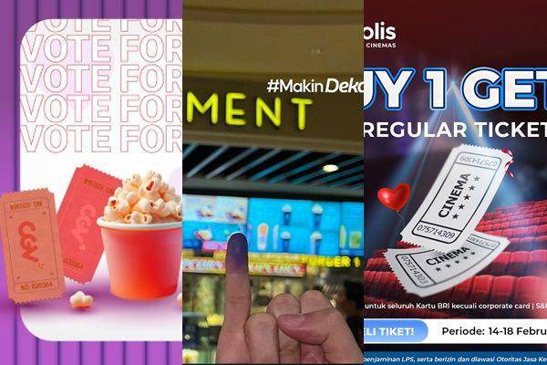 promo bioskop Pemilu 2024 (dok. CGV | instagram.com/cinema.21 | instagram.com/cinepolis.id)