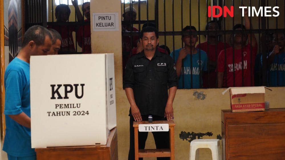 Begini Penampakan 71 Tahanan Tahti Polda Jateng Ikut Nyoblos