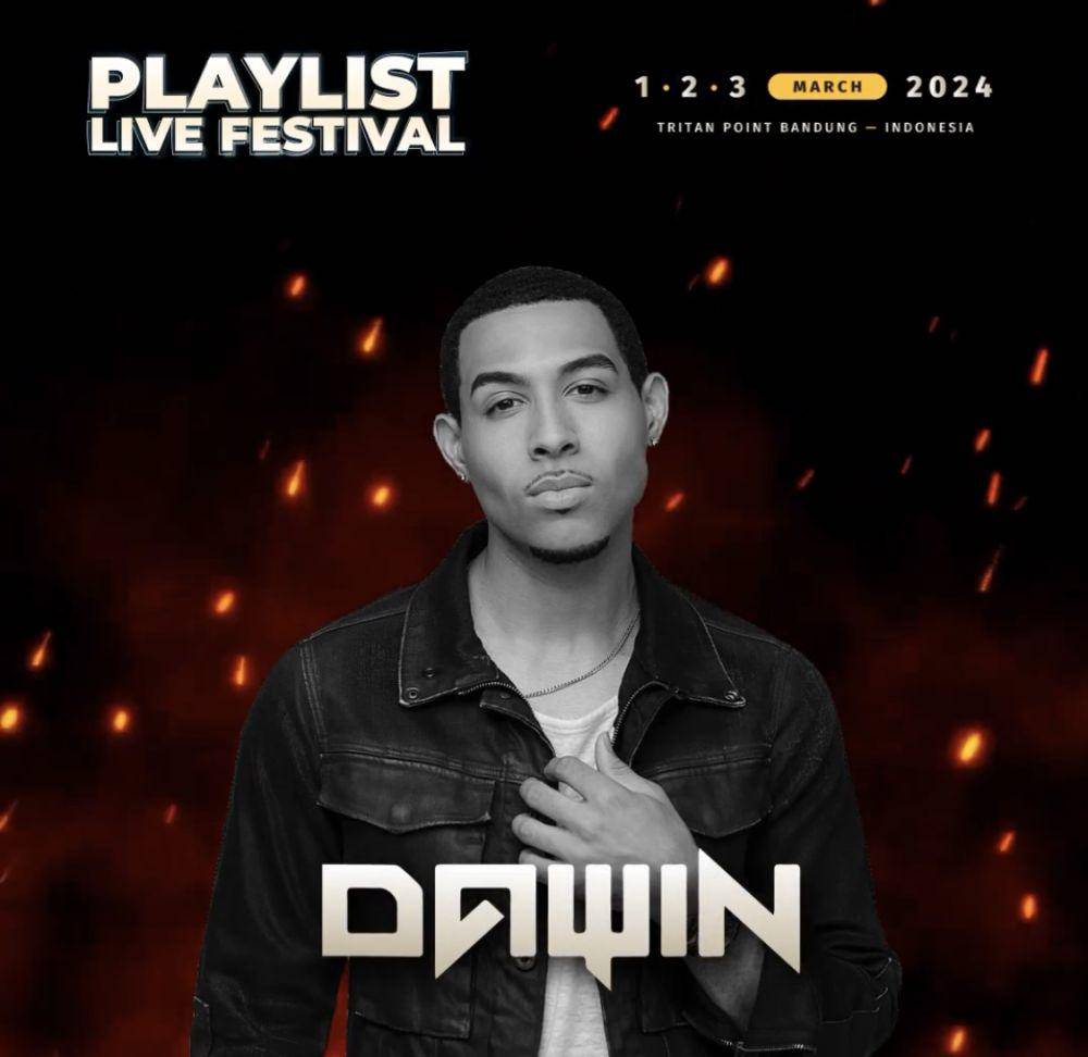 poster resmi Dawin sebagai pengisi acara dalam konser Playlist Live Festival (instagram.com/playlistlivefestival)