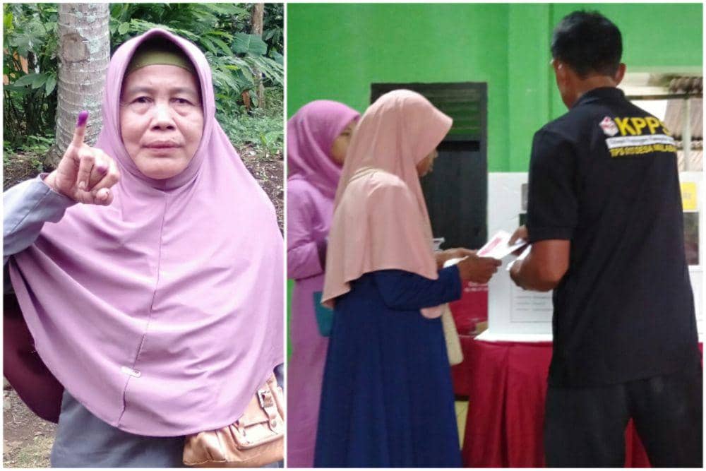 Lansia dan Petani Ikut Coblos Pemilu 2024 di TPS 15 Malabar Cilacap