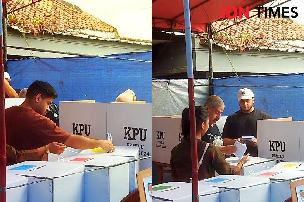 Potret Fadil Jaidi Nyoblos Bareng Keluarga di TPS (dok. IDN Times/Juan Dwi)