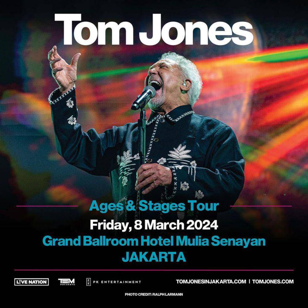 poster resmi konser Tom Jones di Jakarta (instagram.com/pkentertainment.id)
