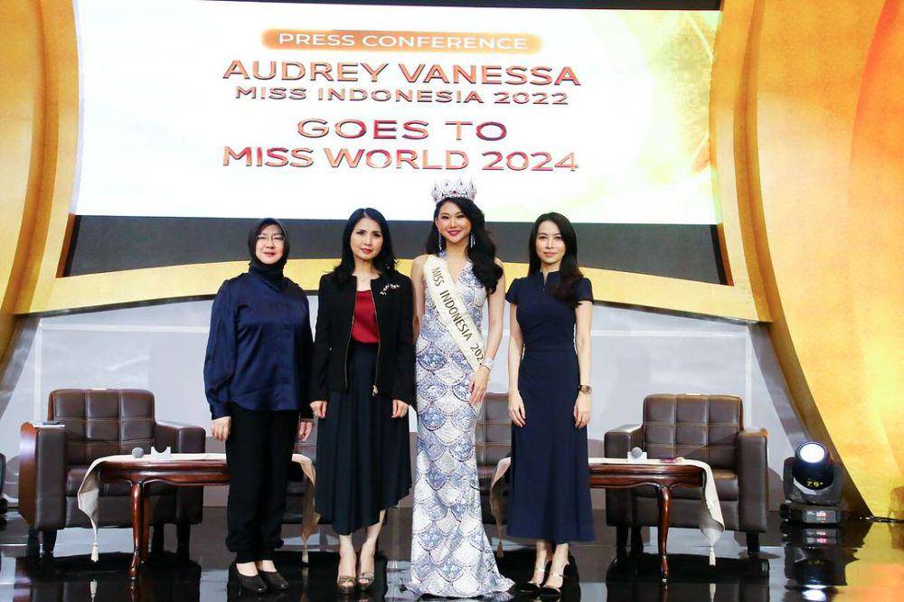 Acara Konferensi Pers Keberangkatan Audrey Vanessa ke Ajanng Miss World ke-71 (Instagram.com/missindonesia)