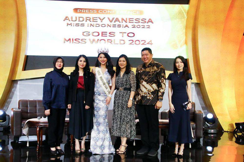 Acara Konferensi Pers Keberangkatan Audrey Vanessa ke Ajanng Miss World ke-71 (Instagram.com/missindonesia)