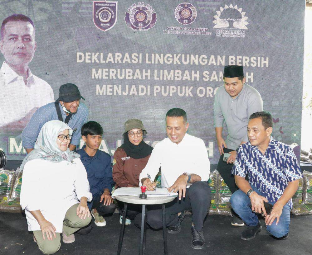 Peresmian Rumah Pupuk Kompos di Kecamatan Pantai Labu, Kabupaten Deli Serdang, Senin (12/2/2024). (Dok. IDN Times)