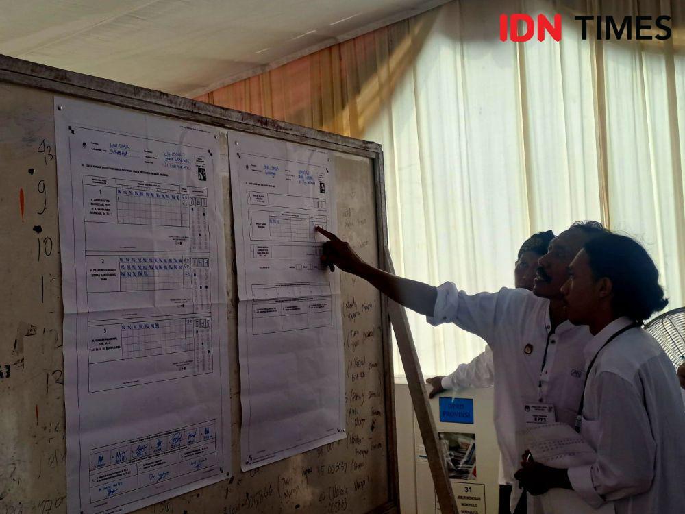 Prabowo - Gibran Unggul di TPS Khofifah Nyoblos