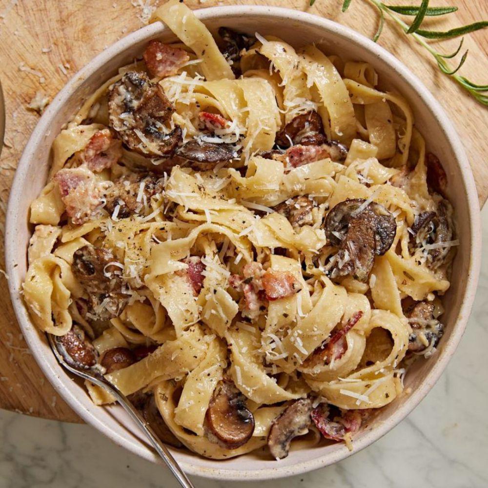 Resep Tagliatelle with Bacon and Mushrooms, Enak Sekaligus Hemat, Loh!
