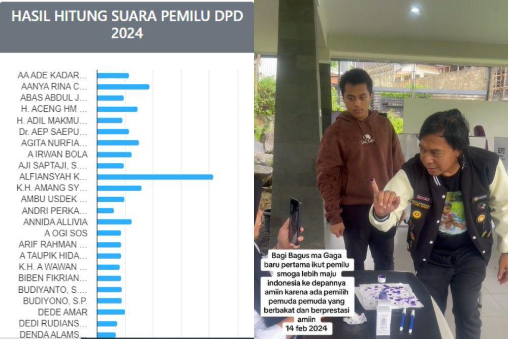 7 Potret Komeng Nyoblos di TPS, Unggul Suara Jauh dari Lawannya!
