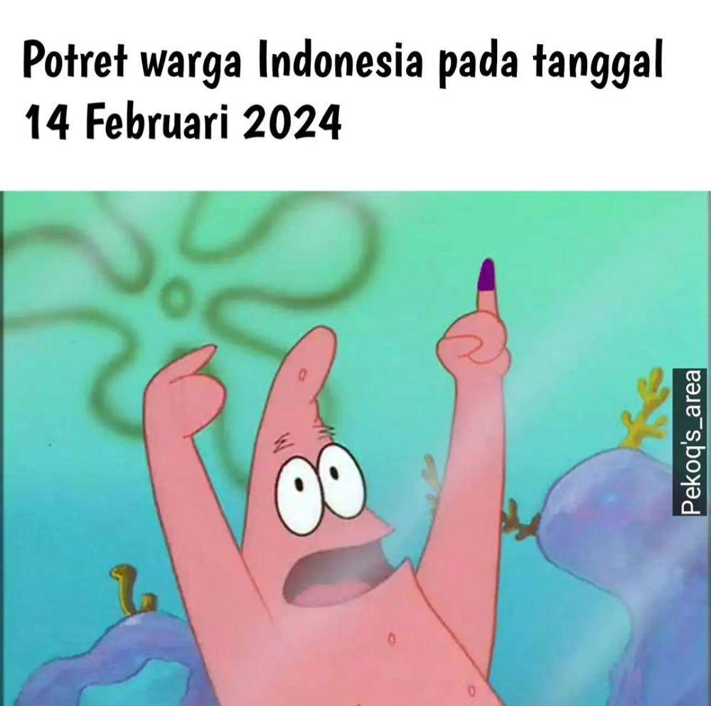 meme jari dicelup tinta (instagram.com/pekoqs_area)