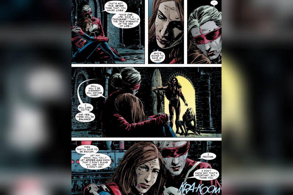 Madame Web bersama Julia Carpenter saat disekap Kraven (dok. Marvel Comics/Amazing Spider-Man #634)