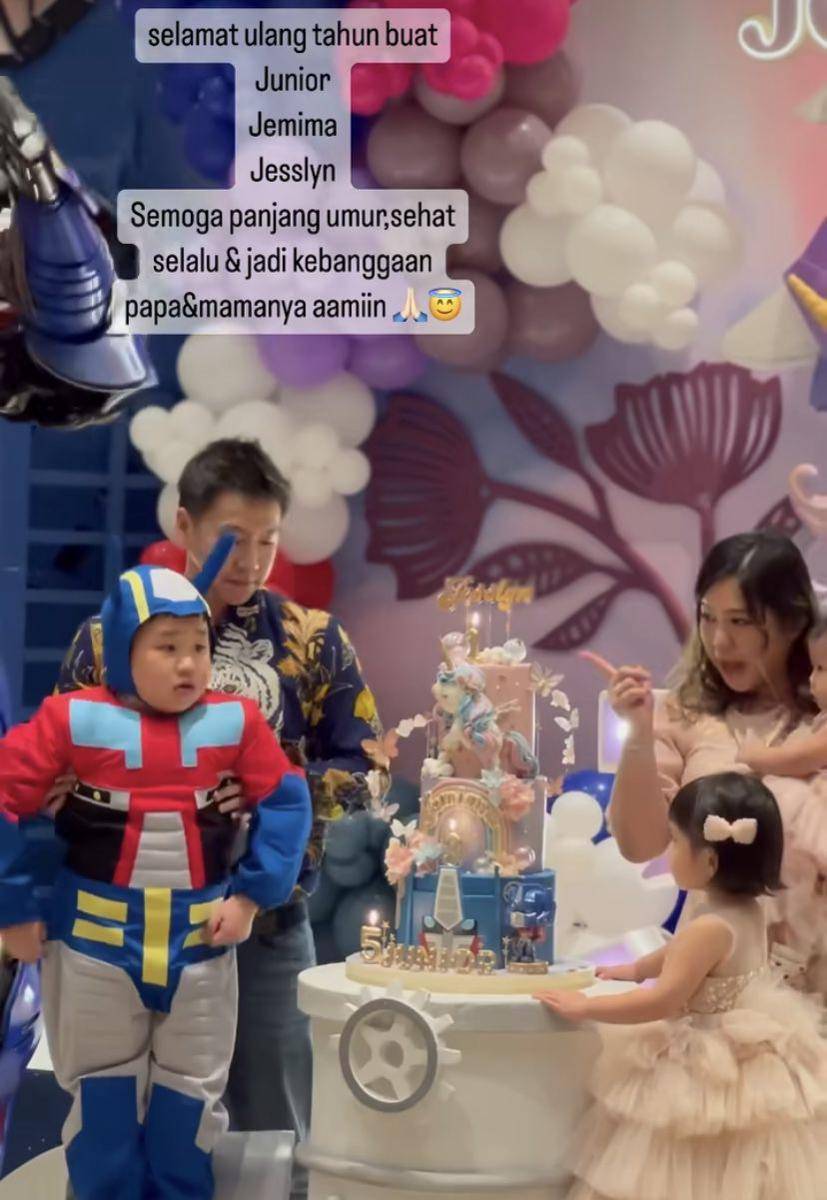 potret ulang tahun ketiga anak Marcus Gideon (Instagram.com/rizki_risfandi)