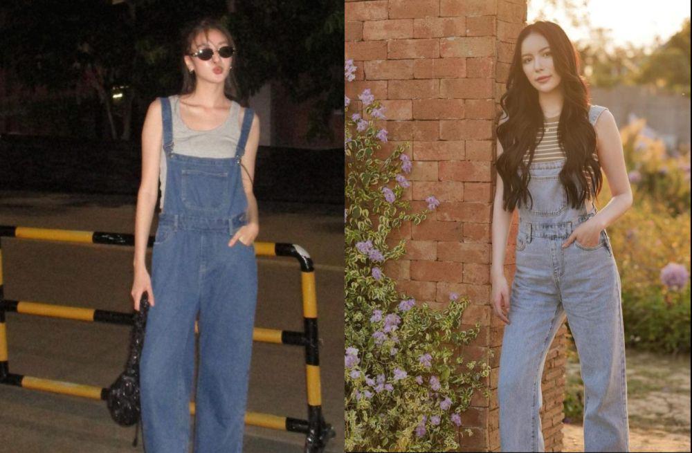 8 Inspirasi Outfit Kasual Pakai Overall Jeans ala Artis Thailand