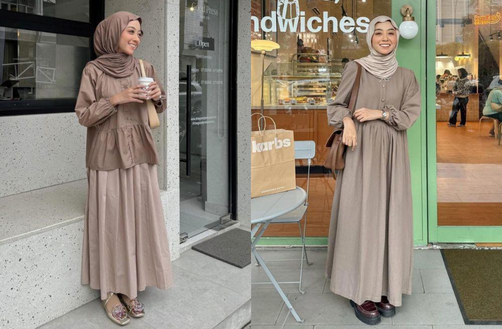 9 Inspirasi Outfit Hijab Cewek Bumi ala Meirani Amalia Putri, Warm!