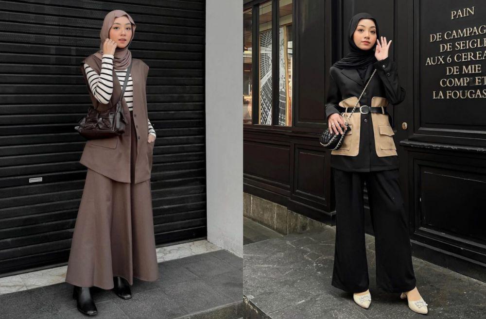 9 Ide Outfit Hijab Smart Casual ala Meirani Amalia Putri, Stylish!
