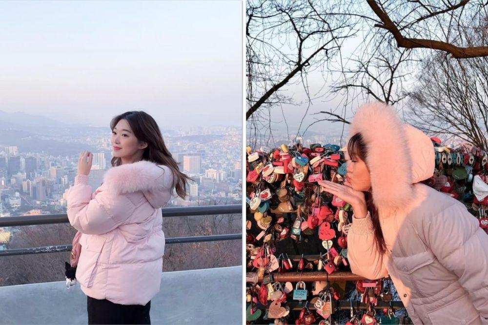 7 Potret Livy Renata di Seoul, Kunjungi Gembok Cinta Namsan Tower!