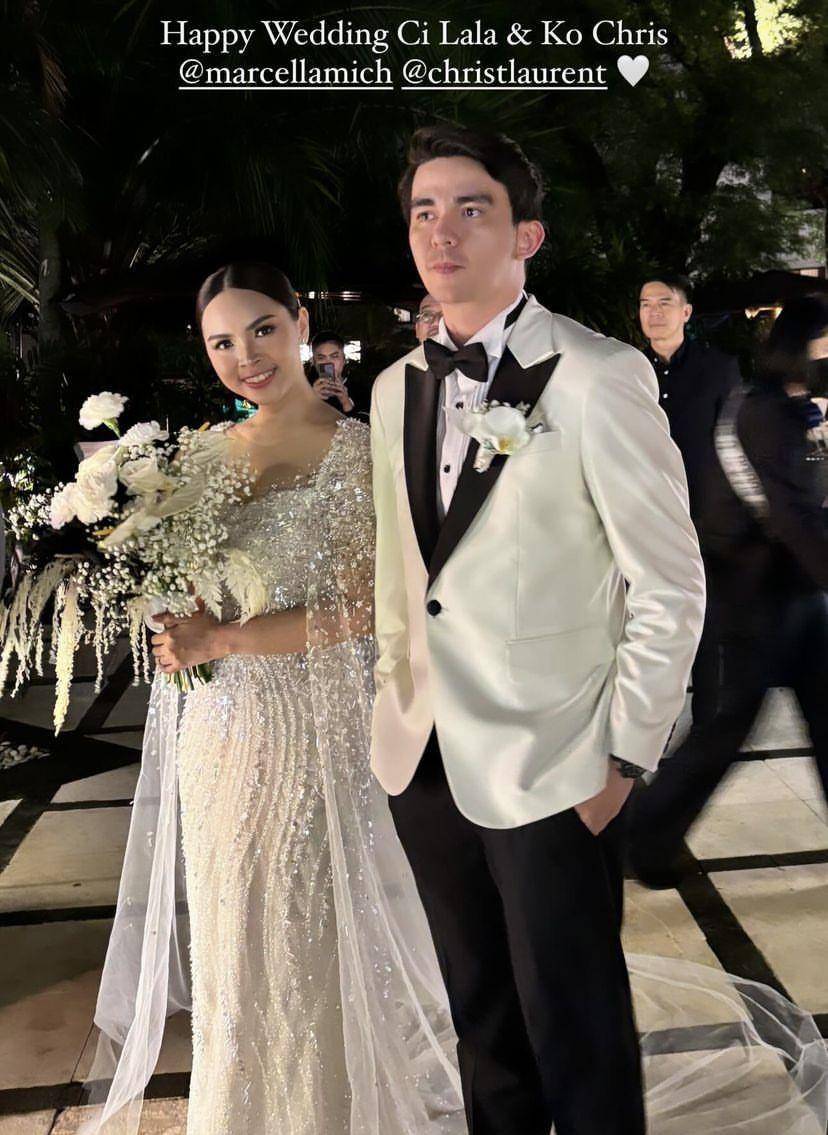 potret resepsi pernikahan Chris Laurent dan Marcella Michelle (Instagram.com/bellasurya)